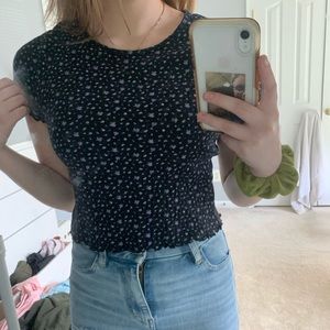 floral american eagle ribbed shirt